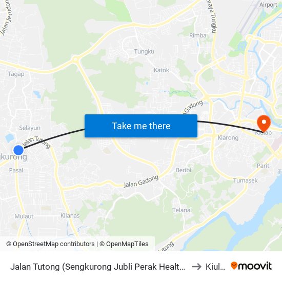 Jalan Tutong (Sengkurong Jubli Perak Health Centre) to Kiulap map