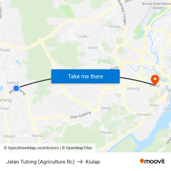 Jalan Tutong (Agriculture Rc) to Kiulap map