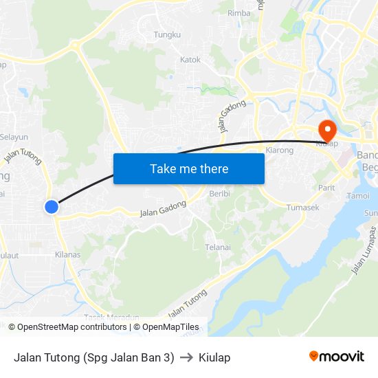 Jalan Tutong (Spg Jalan Ban 3) to Kiulap map