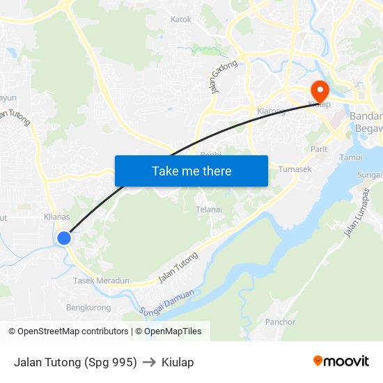 Jalan Tutong (Spg 995) to Kiulap map