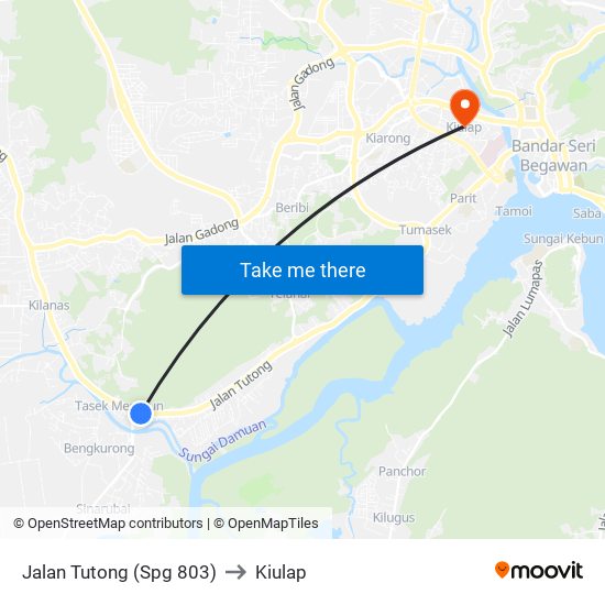 Jalan Tutong (Spg 803) to Kiulap map