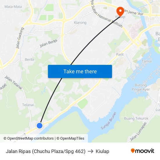 Jalan Ripas (Chuchu Plaza/Spg 462) to Kiulap map