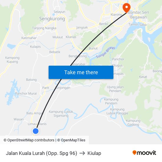 Jalan Kuala Lurah (Opp. Spg 96) to Kiulap map