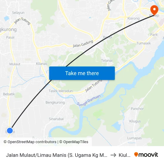 Jalan Mulaut/Limau Manis (S. Ugama Kg Masin) to Kiulap map