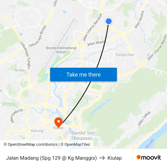 Jalan Madang (Spg 129 @ Kg Manggis) to Kiulap map