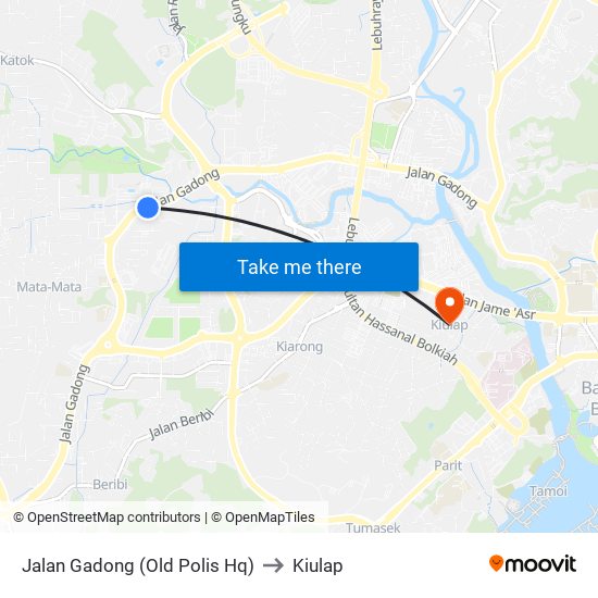 Jalan Gadong (Old Polis Hq) to Kiulap map