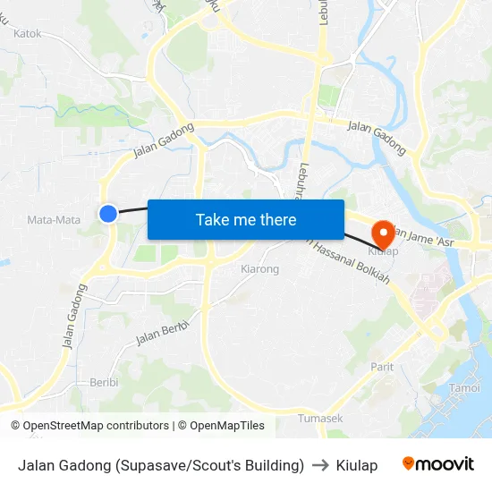 Jalan Gadong (Supasave/Scout's Building) to Kiulap map