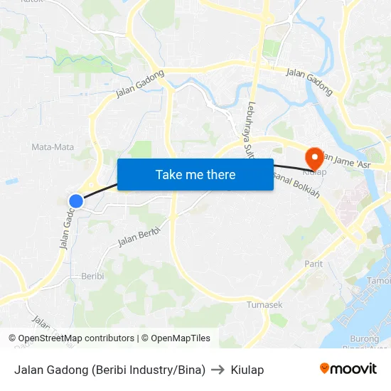 Jalan Gadong (Beribi Industry/Bina) to Kiulap map