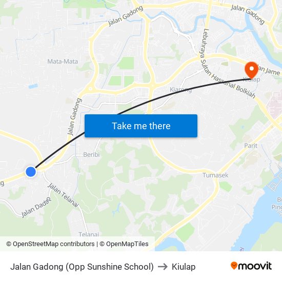 Jalan Gadong (Opp Sunshine School) to Kiulap map