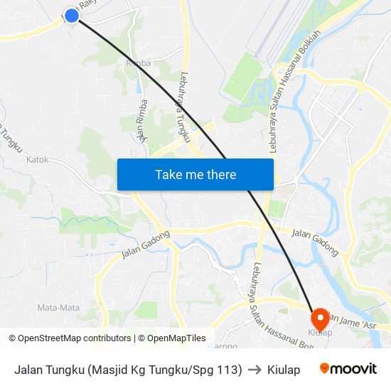 Jalan Tungku (Masjid Kg Tungku/Spg 113) to Kiulap map