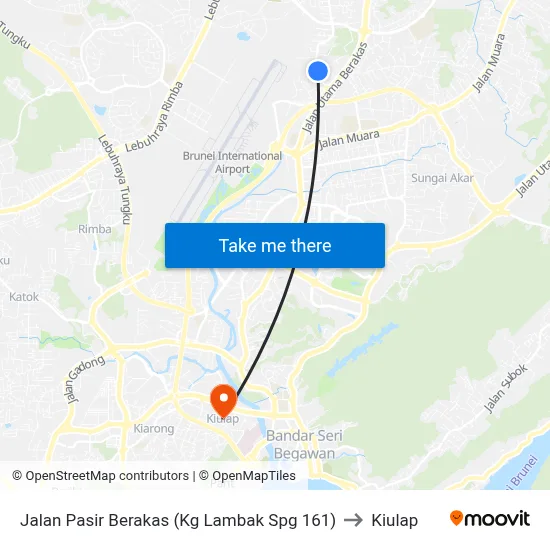 Jalan Pasir Berakas (Kg Lambak Spg 161) to Kiulap map
