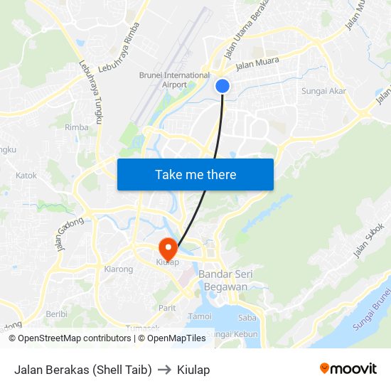 Jalan Berakas (Shell Taib) to Kiulap map