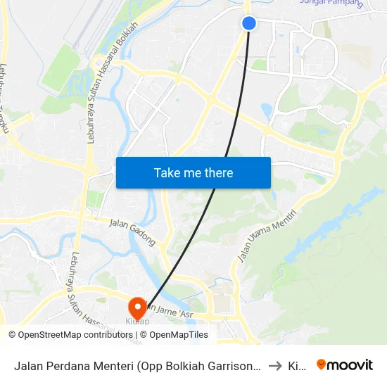 Jalan Perdana Menteri (Opp Bolkiah Garrison - Near Jalan Stadium) to Kiulap map