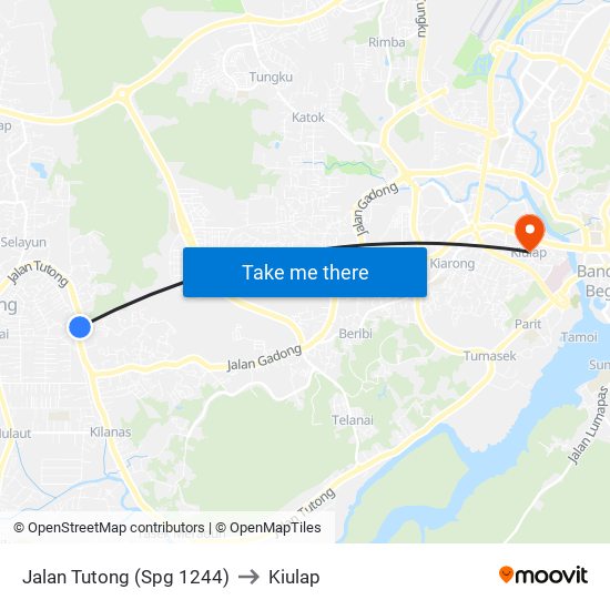 Jalan Tutong (Spg 1244) to Kiulap map