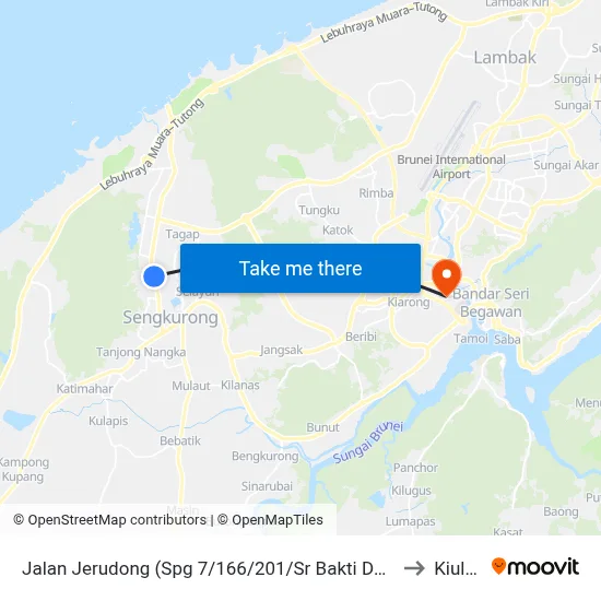 Jalan Jerudong (Spg 7/166/201/Sr Bakti Dewa) to Kiulap map