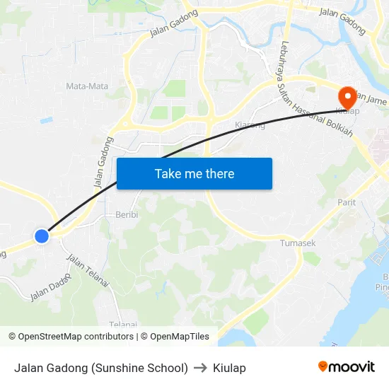 Jalan Gadong (Sunshine School) to Kiulap map
