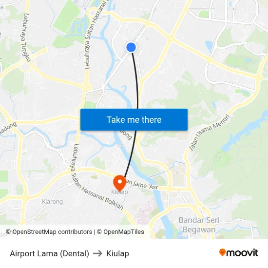 Airport Lama (Dental) to Kiulap map