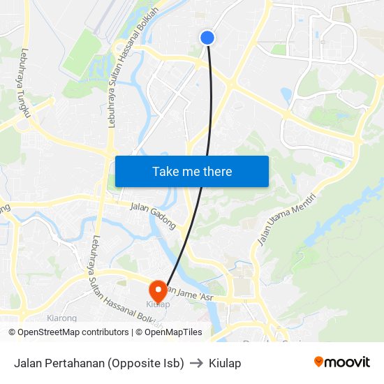 Jalan Pertahanan (Opposite Isb) to Kiulap map