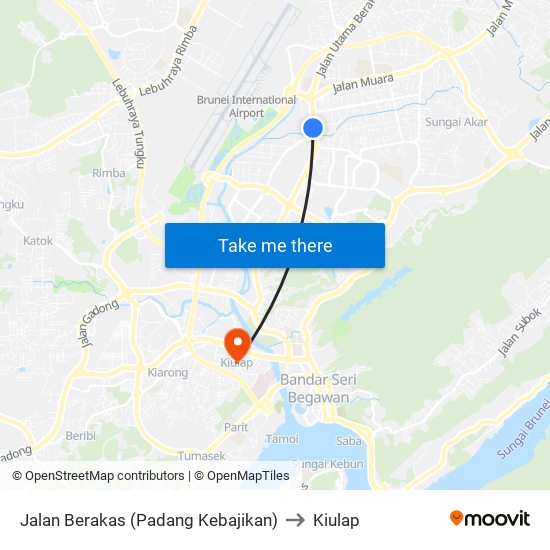 Jalan Berakas (Padang Kebajikan) to Kiulap map