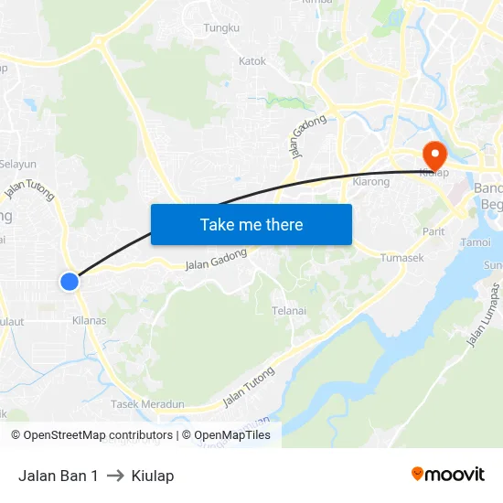 Jalan Ban 1 to Kiulap map