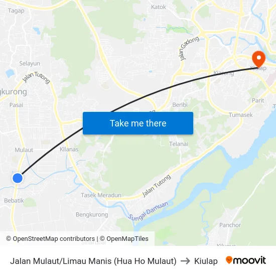 Jalan Mulaut/Limau Manis (Hua Ho Mulaut) to Kiulap map