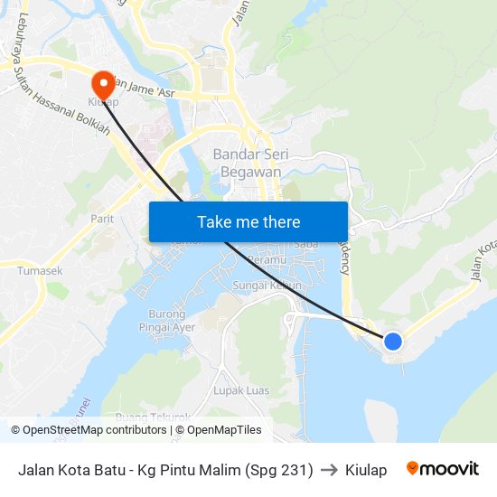 Jalan Kota Batu - Kg Pintu Malim (Spg 231) to Kiulap map