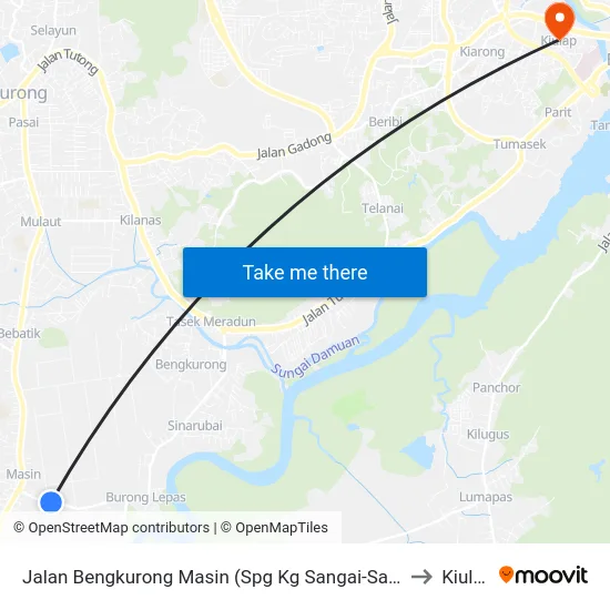 Jalan Bengkurong Masin (Spg Kg Sangai-Sangai) to Kiulap map