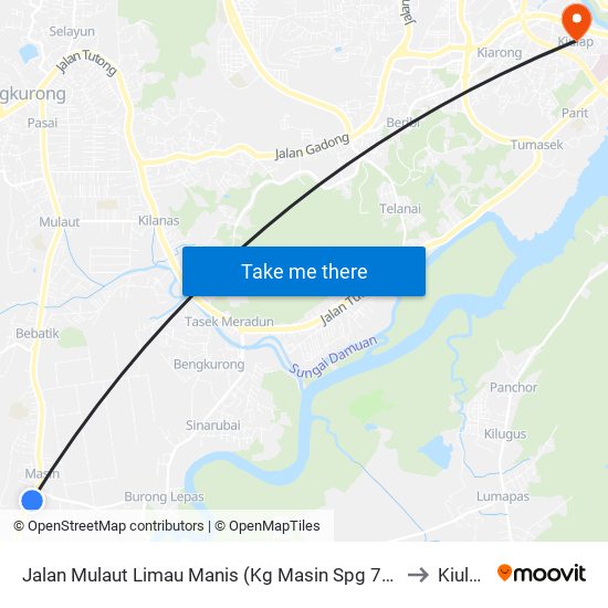 Jalan Mulaut Limau Manis (Kg Masin Spg 713) to Kiulap map