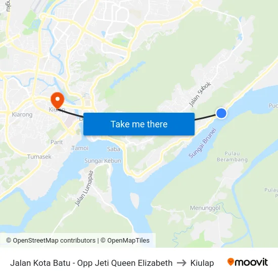 Jalan Kota Batu - Opp Jeti Queen Elizabeth to Kiulap map