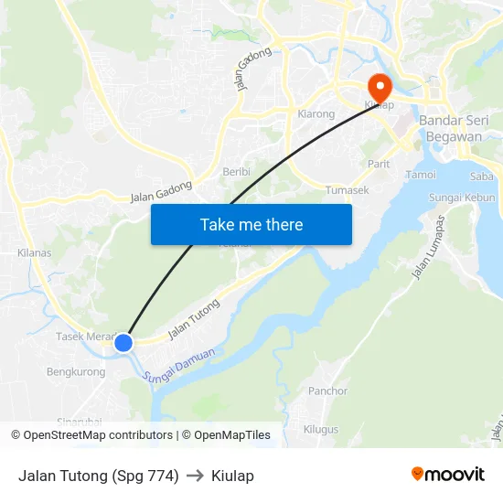 Jalan Tutong (Spg 774) to Kiulap map