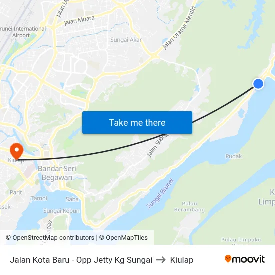 Jalan Kota Baru - Opp Jetty Kg Sungai to Kiulap map