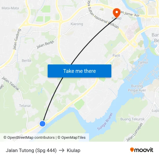 Jalan Tutong (Spg 444) to Kiulap map