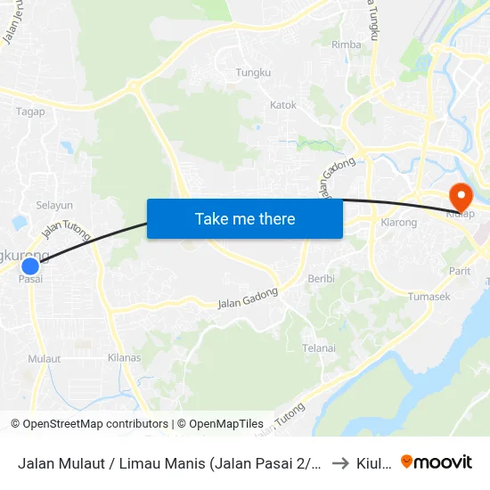 Jalan Mulaut / Limau Manis (Jalan Pasai 2/Spg 42) to Kiulap map