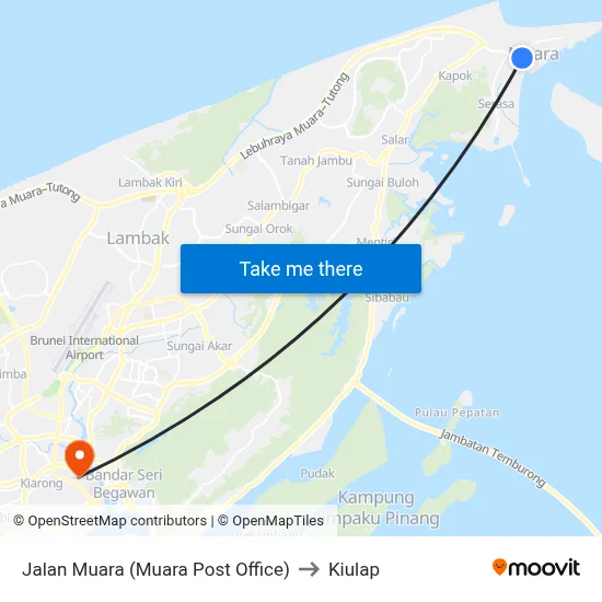 Jalan Muara (Muara Post Office) to Kiulap map
