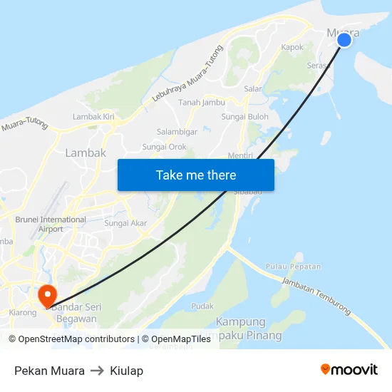 Pekan Muara to Kiulap map