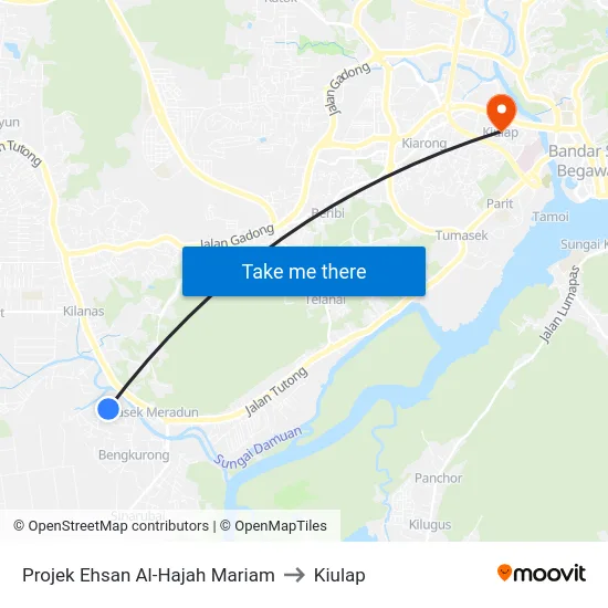 Projek Ehsan Al-Hajah Mariam to Kiulap map