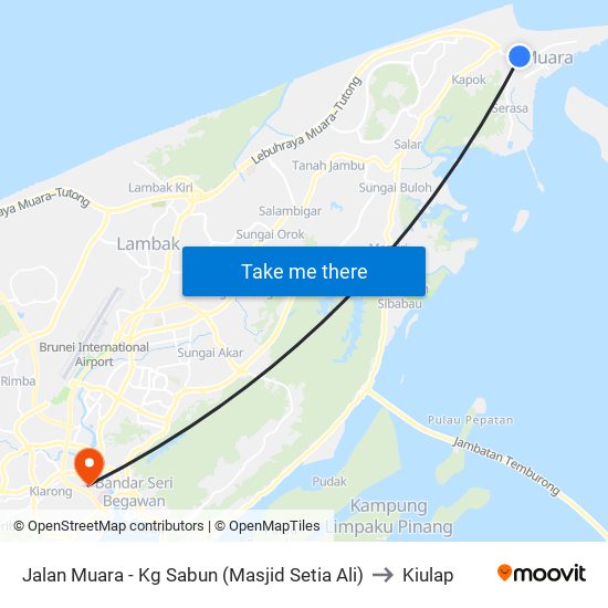 Jalan Muara - Kg Sabun (Masjid Setia Ali) to Kiulap map