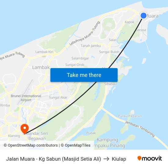 Jalan Muara - Kg Sabun (Masjid Setia Ali) to Kiulap map
