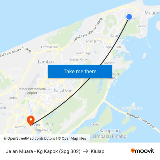 Jalan Muara - Kg Kapok (Spg 302) to Kiulap map