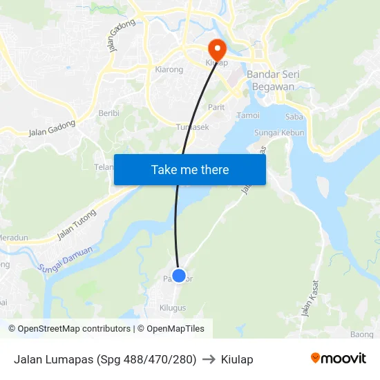 Jalan Lumapas (Spg 488/470/280) to Kiulap map