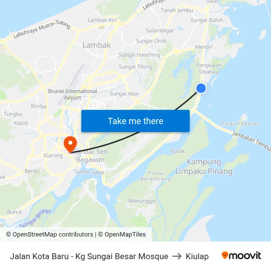 Jalan Kota Baru - Kg Sungai Besar Mosque to Kiulap map
