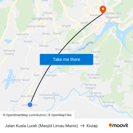 Jalan Kuala Lurah (Masjid Limau Manis) to Kiulap map