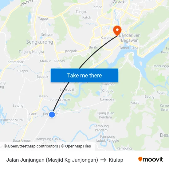 Jalan Junjungan (Masjid Kg Junjongan) to Kiulap map