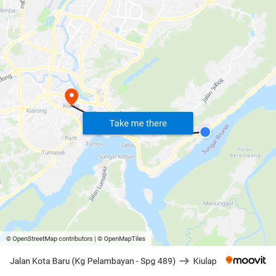 Jalan Kota Baru (Kg Pelambayan - Spg 489) to Kiulap map