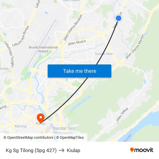 Kg Sg Tilong (Spg 427) to Kiulap map