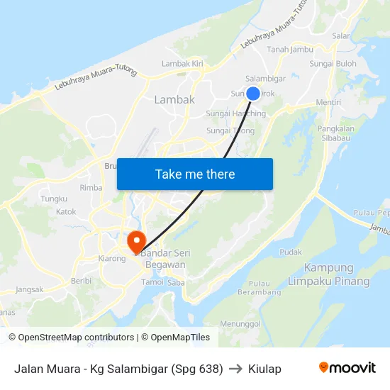 Jalan Muara - Kg  Salambigar (Spg 638) to Kiulap map