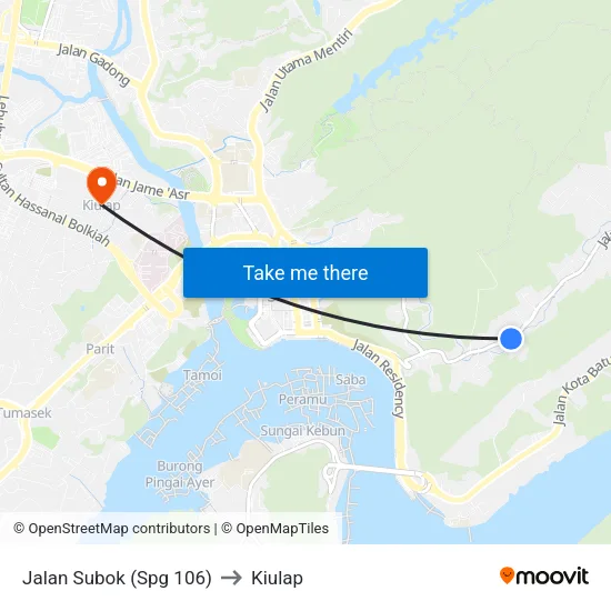 Jalan Subok (Spg 106) to Kiulap map