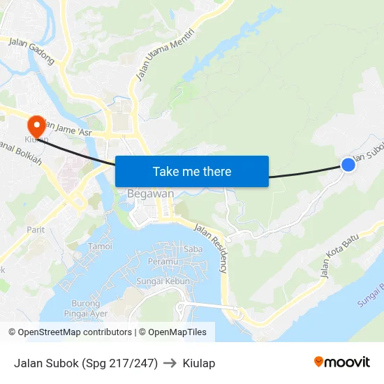 Jalan Subok (Spg 217/247) to Kiulap map