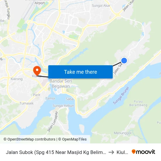 Jalan Subok (Spg 415 Near Masjid Kg Belimbing) to Kiulap map