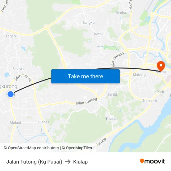 Jalan Tutong (Kg Pasai) to Kiulap map